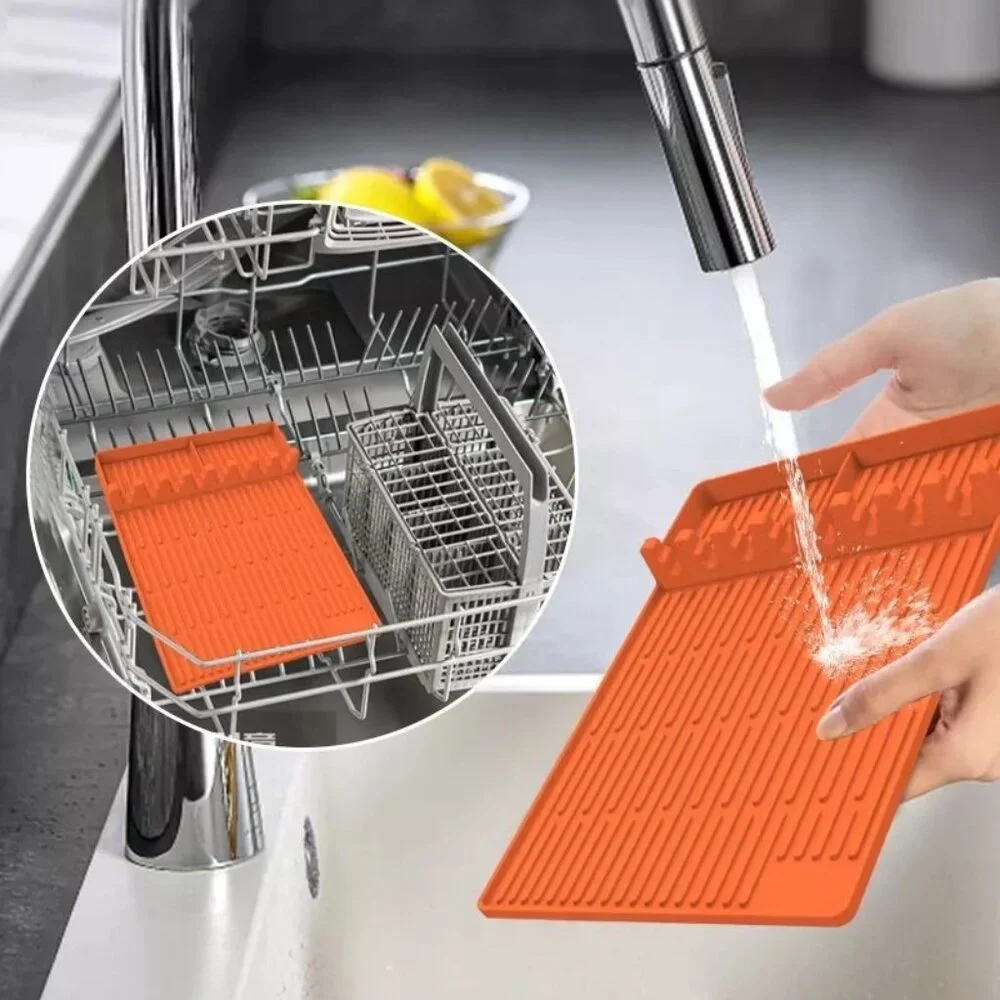 Silicone Tools Mat for Blackstone, Large Silicone Spatula Mat with Drip Pad - Picture 6 of 7